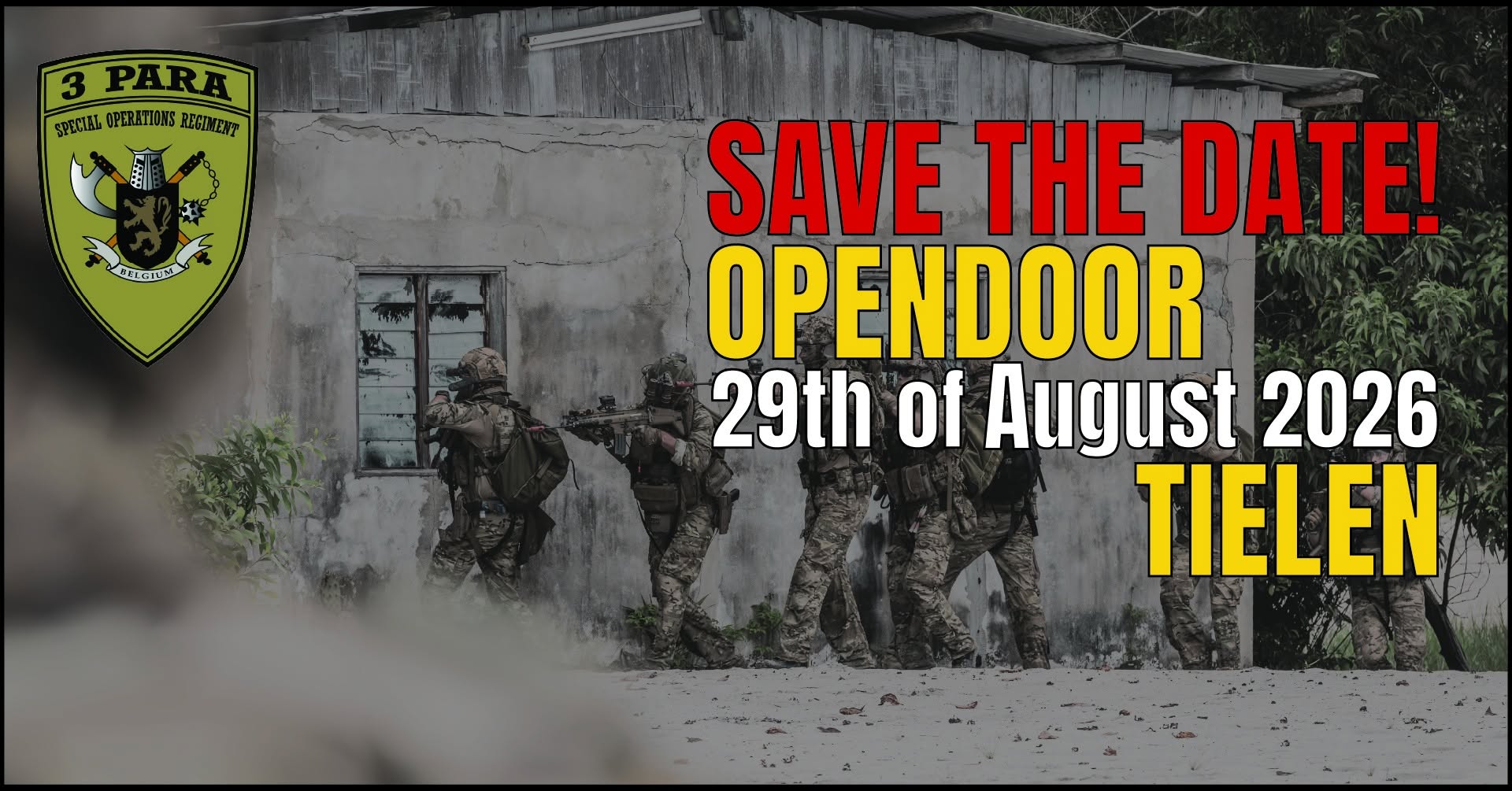 Save the date — Opendoor 3 Para, 29 augustus 2026, Tielen